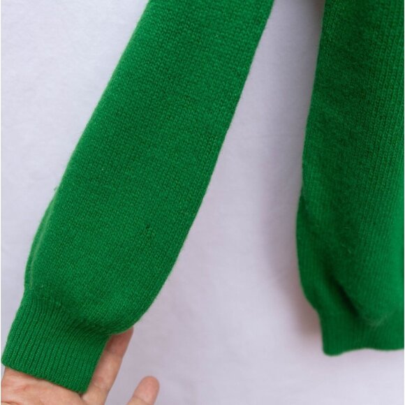 Vtg Benetton Sweater Kids 012 Green Embroidered Folk Motif Wool Girls Colorful - Picture 7 of 7